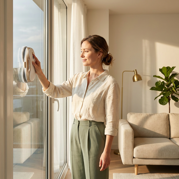 Robot Window Cleaner Built for Streak-Free Results, Dual Textured Pads, Smart Navigation, Ergonomic Grip