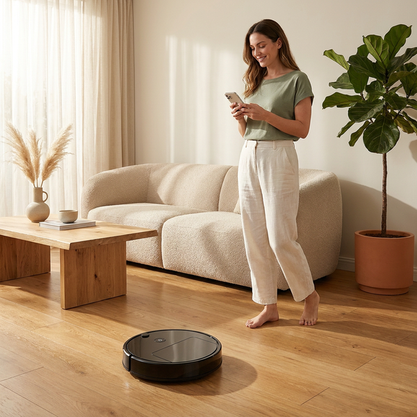 Robot Vacuum Built for Precision Cleaning, Optical Navigation, Wi-Fi App Control, Voice Assistant Support